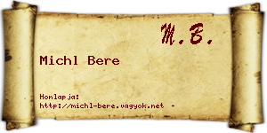 Michl Bere névjegykártya